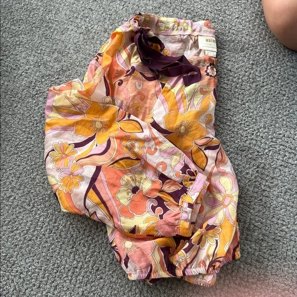 Floral Print Women's Set in Orange and Purple - Picture 2 of 6